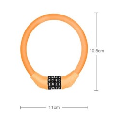 Anti-theft bicycle lock - 4 digit code combination - ring shaped