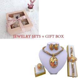 Luxurious jewellery set - necklace / earrings / bracelet / ring - African style