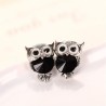 Small stud earrings - with crystal owl