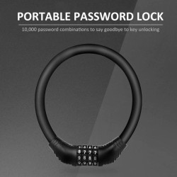 Anti-theft bicycle lock - 4 digit code combination - ring shaped