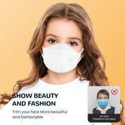 Face / mouth protective masks - antibacterial - 4-ply - FPP2 - KN95 - for children