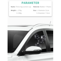 Car window suction cup - 1/4" tripod - adapter - mount for GoPro / SJCAM Xiaomi Yi 4K