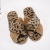 Soft plush slippers - crossed stripes - leopard print