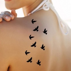 Temporary tattoo - stickers - removable - waterproof - flying black birdsTattoo