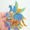 Broche na moda - com pavão de cristal colorido