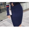 Elegante vestido lápis listrado - com manga longa