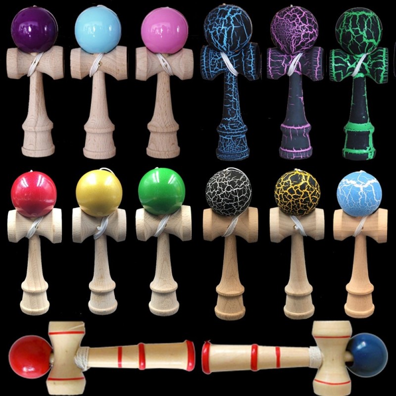 Brinquedos de madeira Kendama - bola de malabarismo - alívio do estresse / brinquedo educativo - para adulto / infantil - 12cm