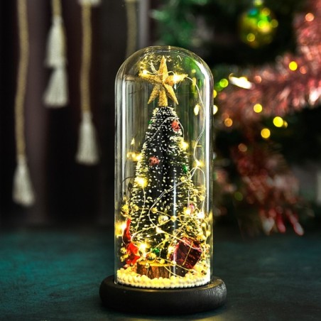 Decorative Christmas tree - in glass dome - with LEDChristmas