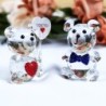 Urso de cristal - com coração / arco / borboleta / EU TE AMO - estatueta