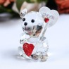 Urso de cristal - com coração / arco / borboleta / EU TE AMO - estatueta