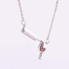 Colar elegante com garrafa de vinho/copo de vinho/zircão vermelho em forma de coração