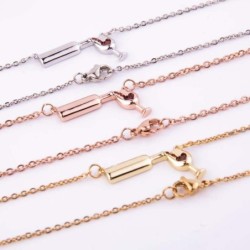 Elegant necklace with wine bottle / wine glass / heart shaped red zirconNecklaces