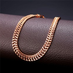 Pulseira moderna de malha larga - estilo punk - aço inoxidável