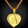 Heart shaped pendant with Holy Mary - Catholic necklace - stainless steelNecklaces