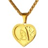 Heart shaped pendant with Holy Mary - Catholic necklace - stainless steelNecklaces