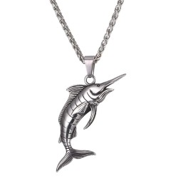 Necklace with swordfish - stainless steel - unisexNecklaces