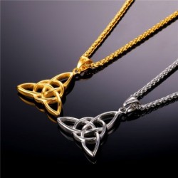 Pingente em forma de nós celtas - colares de aço inoxidável - estilo viking