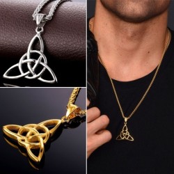 Pingente em forma de nós celtas - colares de aço inoxidável - estilo viking