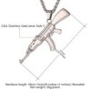 Pingente em forma de rifle de assalto AK47 - colar de aço inoxidável - estilo hip hop / exército