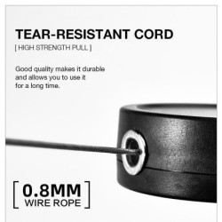 Telescopic keychain with carabiner hook - with retractable metal cord - anti-theftKeyrings