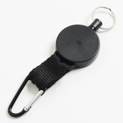 Telescopic keychain with carabiner hook - with retractable metal cord - anti-theftKeyrings