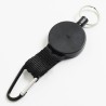 Telescopic keychain with carabiner hook - with retractable metal cord - anti-theftKeyrings