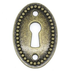 Fechadura em formato oval - decoração de móveis - bronze antigo - 10 peças