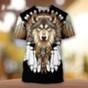 Classic short sleeve T-shirt - bohemian style - 3D printed Indian motifsT-shirts