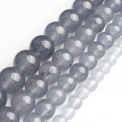 Pedra natural - jades de calcedônia de gelo cinza - contas redondas soltas - para fabricação de joias