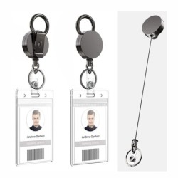 Telescopic metal keychain - retractable cord - ID / keys holderKeyrings
