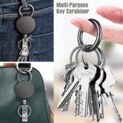 Telescopic metal keychain - retractable cord - ID / keys holderKeyrings
