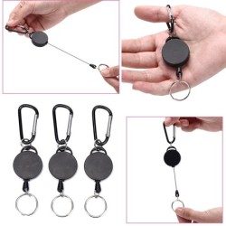 Mini telescopic keychain - retractable pull rope - with carabiner - 5 piecesKeyrings