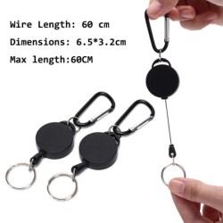 Mini telescopic keychain - retractable pull rope - with carabiner - 5 piecesKeyrings