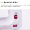 Mini electric sewing machine - dual speed - double threads - leaves / birds patternTextile