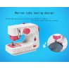 Mini electric sewing machine - dual speed - double threads - leaves / birds patternTextile