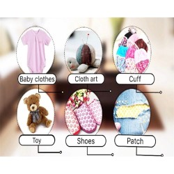 Mini electric sewing machine - dual speed - double threads - leaves / birds patternTextile