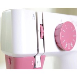 Mini electric sewing machine - dual speed - double threads - leaves / birds patternTextile