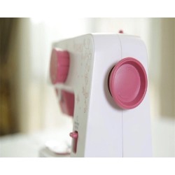Mini electric sewing machine - dual speed - double threads - leaves / birds patternTextile