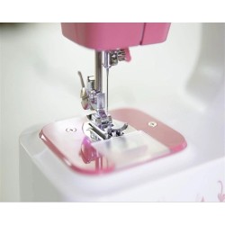 Mini electric sewing machine - dual speed - double threads - leaves / birds patternTextile