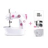 Mini portable sewing machine - with foot pedal - double threads - LED - pinkTextile