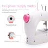 Mini portable sewing machine - with foot pedal - double threads - LED - pinkTextile