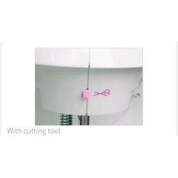Mini portable sewing machine - with foot pedal - double threads - LED - pinkTextile