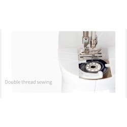 Mini portable sewing machine - with foot pedal - double threads - LED - pinkTextile