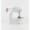 Mini portable sewing machine - with foot pedal - double threads - LED - pinkTextile
