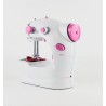 Mini portable sewing machine - with foot pedal - double threads - LED - pinkTextile
