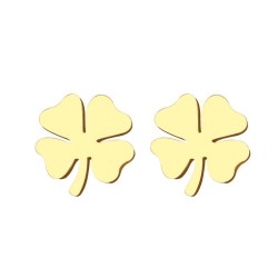 Brincos de trevo de quatro folhas - ouro / prata