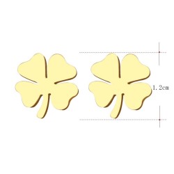 Brincos de trevo de quatro folhas - ouro / prata