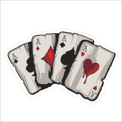 Autocolante de vinil para carro - cartas de baralho de ases - à prova d'água