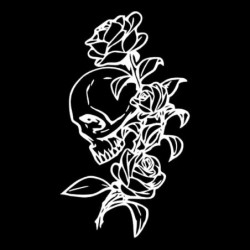 Vinil carro/motocicleta adesivo - caveira com rosas