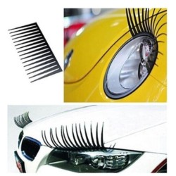 Decoração do farol do carro - adesivo - cílios pretos 3D